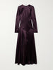 Yara paneled hammered-satin maxi dress