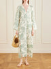 Theodora printed linen maxi dress
