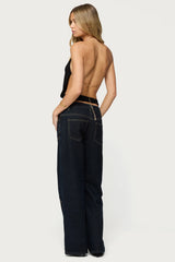 Damarey Chain Backless Halter Top