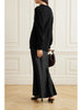 Monument cashmere and silk-satin maxi dress