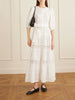 Poppi belted tiered lace-trimmed broderie anglaise cotton maxi dress