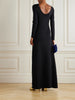 Chain-embellished knitted maxi dress