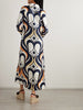 Icon printed silk-twill maxi shirt dress