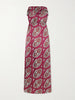 Selene printed ruffled silk-blend maxi dress