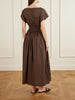 Shirred organic cotton-poplin maxi dress