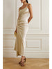 Embellished glittered stretch-crepe maxi dress