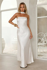 Starlight Polka Dot Maxi Dress White