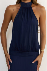 Icon Incoming Halter Maxi Dress Navy