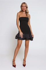 Just One More Dance Bandage Strapless Mini Dress Black