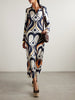 Icon printed silk-twill maxi shirt dress