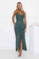 Dream Petal Path Mesh Maxi Dress Teal