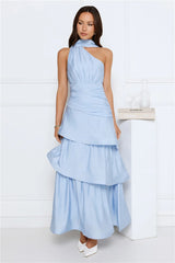 Cara One Shoulder Maxi Dress Blue