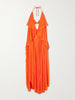 Paula’s Ibiza ruffled cutout jersey halterneck maxi dress