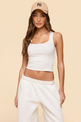 Linda Ribbed Scoop Neck Tank Top
