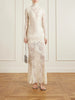 Lace-trimmed silk-satin maxi dress