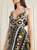 Printed satin maxi dress