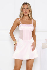 She's The Real Deal Satin Mini Dress Pink