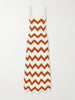 Marea striped crocheted cotton maxi dress