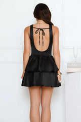 Pretty Girl Couture Satin Mini Dress Black