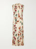 Hibiscus Compass floral-print satin maxi dress
