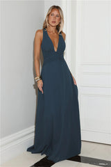 Crush Energy Halter Maxi Dress Deep Teal