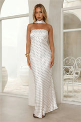 Starlight Polka Dot Maxi Dress White