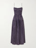 Safia smocked printed cotton and silk-blend voile maxi dress