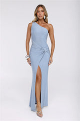 Dazzle Kiss One Shoulder Maxi Dress Blue