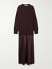 Monument cashmere and silk-satin maxi dress