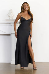 Evening Icons Satin Maxi Dress Black