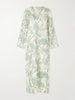 Theodora printed linen maxi dress