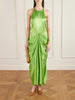 Kent open-back draped satin maxi dress