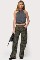 Kammy Draped Backless Halter Top