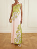 Roy one-shoulder belted floral-print silk-twill maxi dress