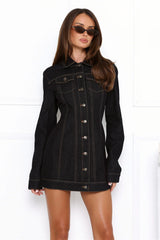 Rider Denim Mini Dress Dark Denim