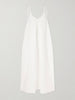 Flora gathered Lyocell and linen-blend maxi dress