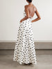 Maisie ruffled polka-dot cotton-blend poplin halterneck maxi dress