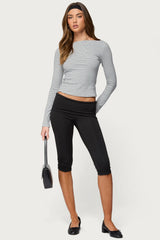 Loria Striped Boat Neck Top