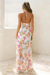 Pretty Mantra Halter Maxi Dress Floral